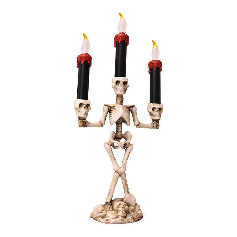 Halloween Three candles skeletons decoration