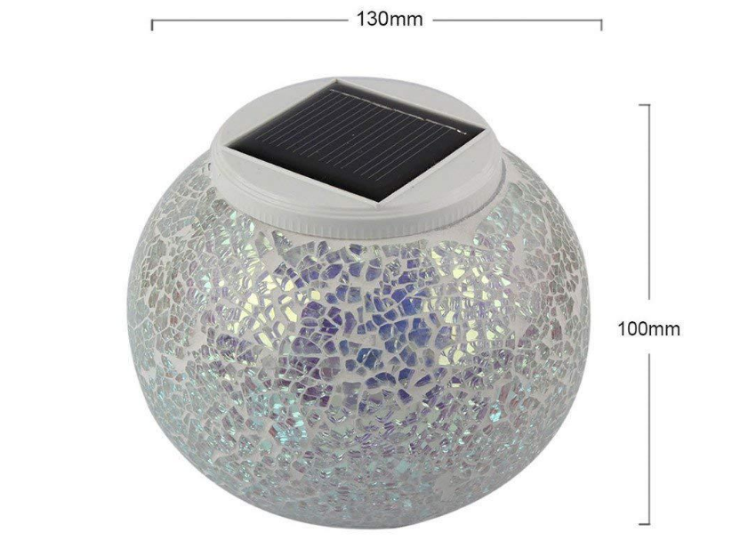 SolarMosaic Glass LED Lawn Light