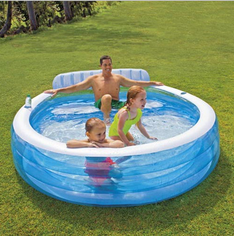 Inflatable Round Solid Color Swimming Pool Family Children