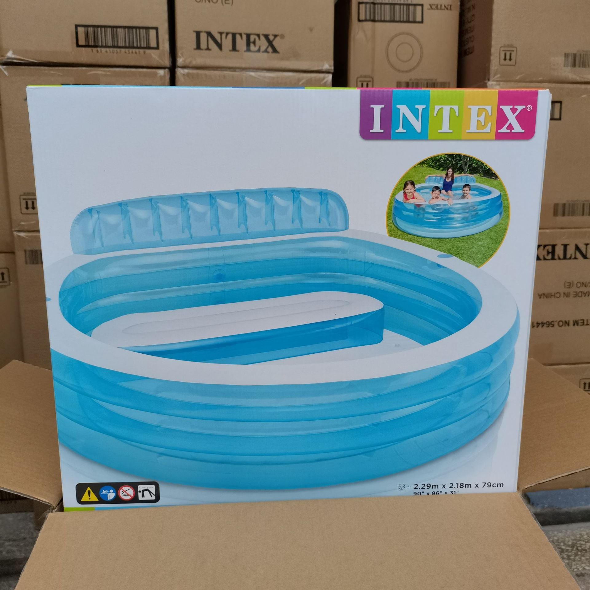 Inflatable Round Solid Color Swimming Pool Family Children