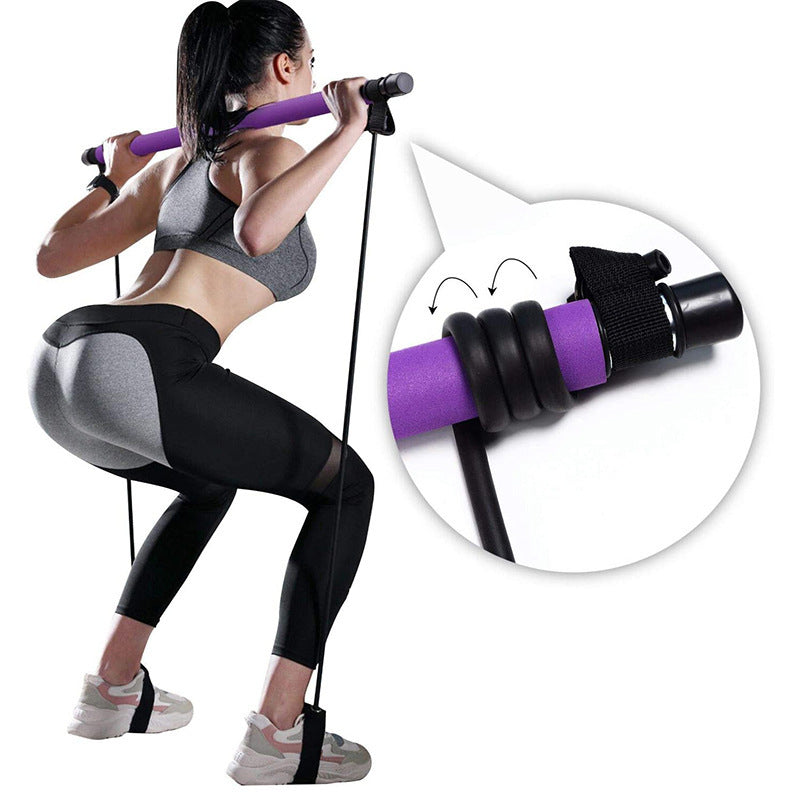 Fitness Yoga Pilates Bar Portable Gym Accessories Sport Elastic Bodybuilding Resistance