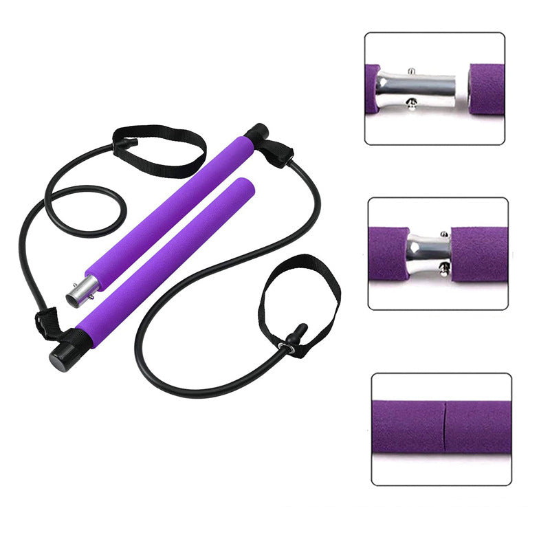 Fitness Yoga Pilates Bar Portable Gym Accessories Sport Elastic Bodybuilding Resistance