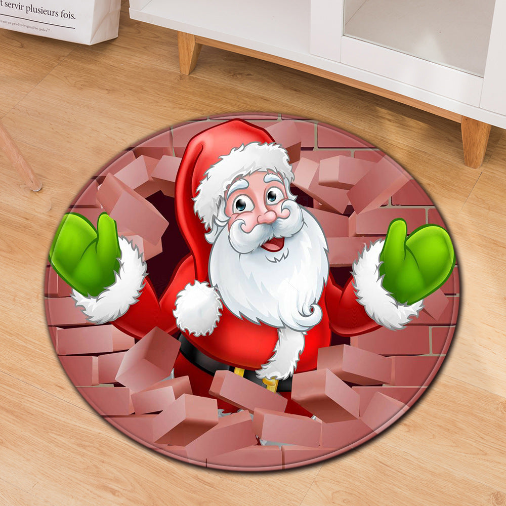 FestiveGrip Round Christmas Doormat