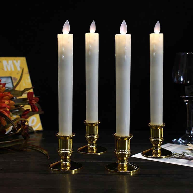 Golden Base LED Candles Christmas Wedding Party Decorat