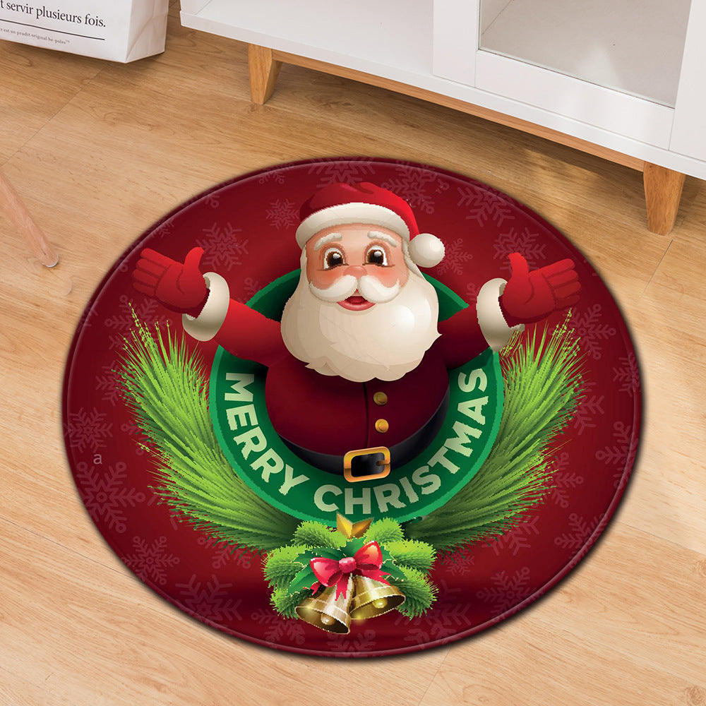 FestiveGrip Round Christmas Doormat